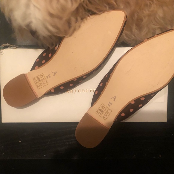 NIB Brown + Pink Pony Hair Polka Dot Slides / Smoking Slippers / Mules - Picture 10 of 12